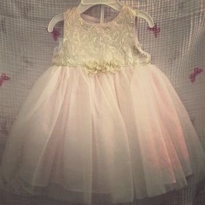Pink and gold tulle party dress size 6-9months.